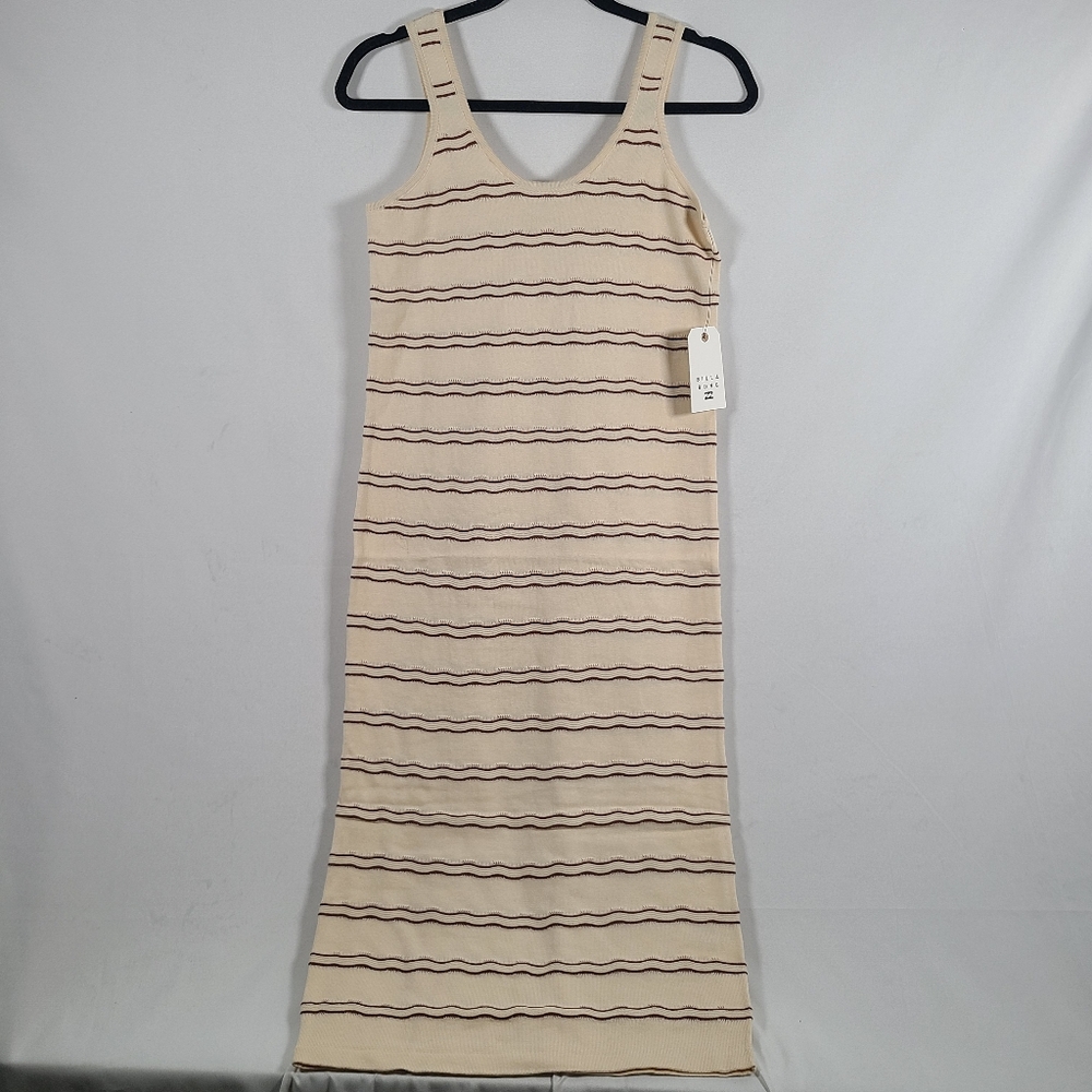 NWT Billabong Woman's Heat Waver Knit Dress Cream Brown Sz S